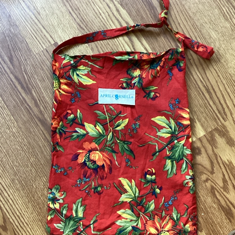 April Cornell Red and Green Floral Shoulder Bag